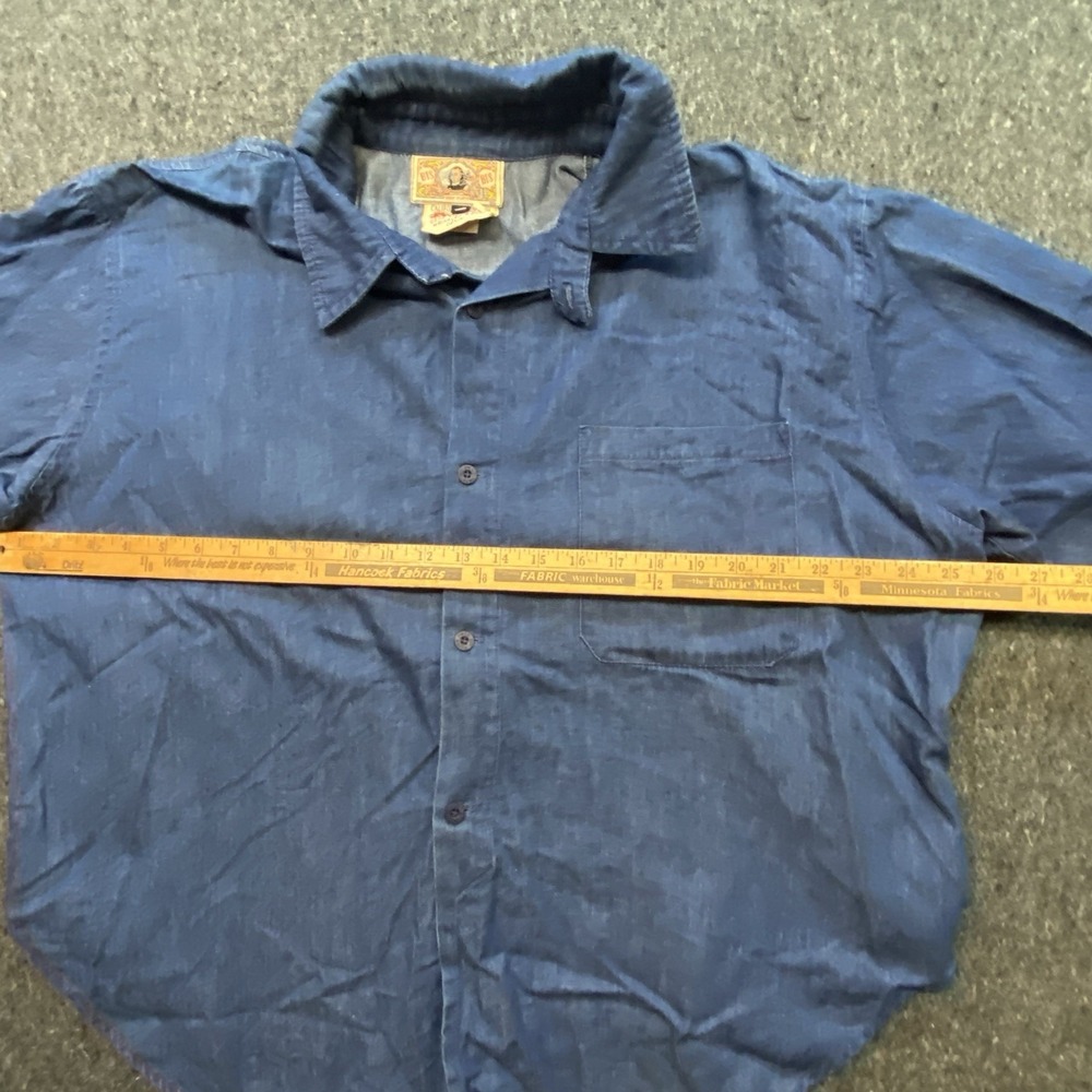 VTG Bis Bis Outdoors Button Up Pocket Shirt Men's Sz M Distressed Made In USA - Picture 9 of 10